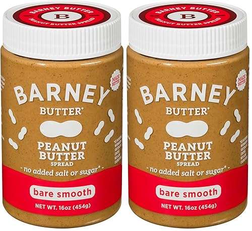 Barney Butter Peanut Butter, Bare Smooth, 16 Ounce Jar, Natural, No Stir, Non-GMO, Gluten Free, Keto, Vegan (Pack of 2) - Image 1