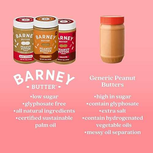 Barney Butter Peanut Butter, Bare Smooth, 16 Ounce Jar, Natural, No Stir, Non-GMO, Gluten Free, Keto, Vegan (Pack of 2) - Image 4