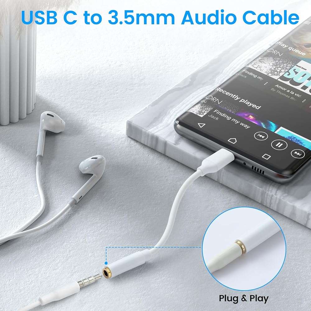 USB C to 3.5mm Female Headphone Jack Adapter, Type C to Aux Audio Dongle Cable Cord Compatible with iPhone 17 Pro Max/17 Pro, 16/15 Pro Max, 16/15 Pro, Galaxy S24/S23/S22 Ultra, iPad Pro(2 Pack) - Image 2
