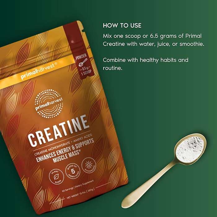Primal Harvest Creatine Powder Supplement for Men and Women's Fitness, Workouts, and Muscle Growth, to Help Promote Recovery, Strength, Energy, and Endurance (1) - Image 4