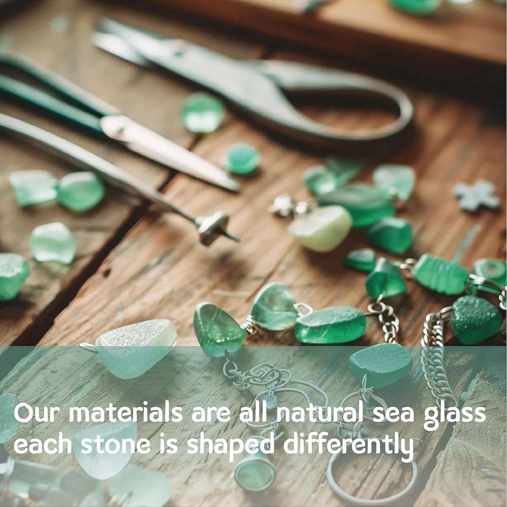 PEPELUALI Sea Glass S925 Silver Stud Earrings Jewelry Beach Glass Earrings Weddings Valentine Birthday Gift For Her Ocean Earrings Gift for Women - Image 6