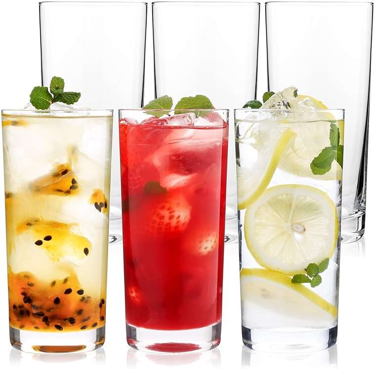 OUWO Highball Glasses Set of 12, 16oz Tall Drinking Glasses, Water Glass for Kitchen, Tom Collins Glasses, Mojito Glass Cups, Cocktail Glasses for Bar Glassware - Image 7