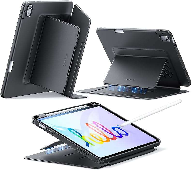 ESR for iPad A16 Case, iPad 11th/10th Generation Case (2025/2022) 11 Inch/10.9 Inch, Vertical Stand Cover with Pencil Holder, Ultra-Stable Magnetic Cover, Multi Stand Angles, Flip Series, Black - Image 1