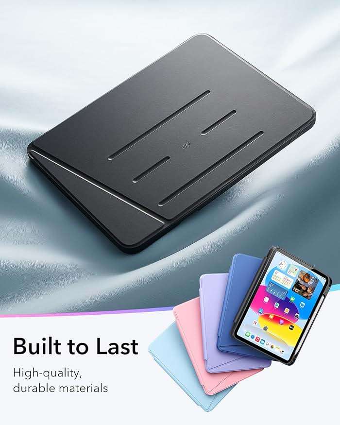 ESR for iPad A16 Case, iPad 11th/10th Generation Case (2025/2022) 11 Inch/10.9 Inch, Vertical Stand Cover with Pencil Holder, Ultra-Stable Magnetic Cover, Multi Stand Angles, Flip Series, Black - Image 9