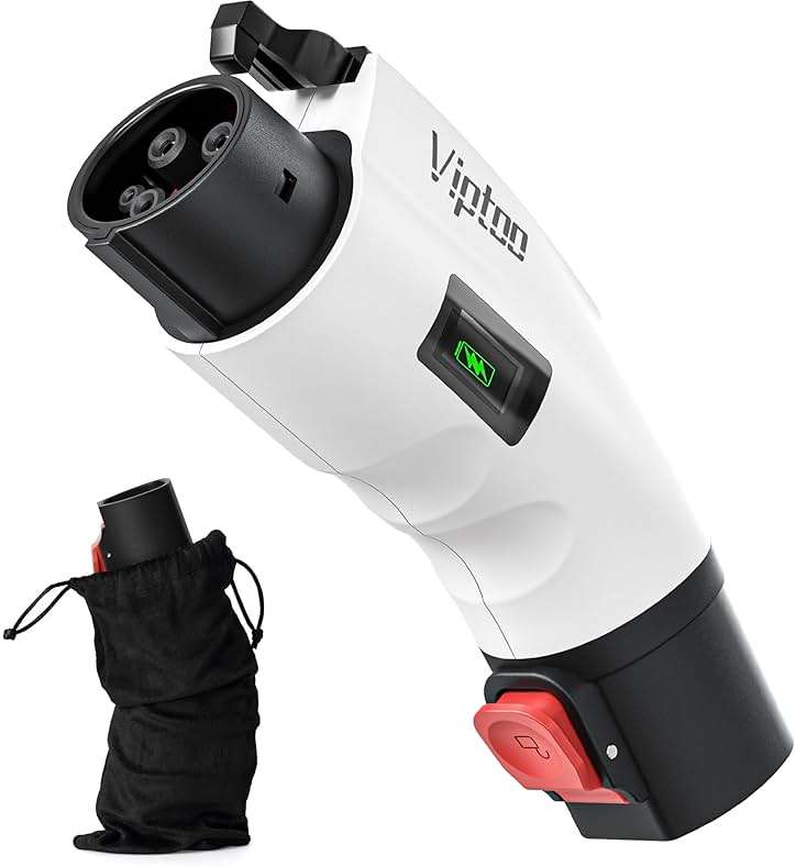VIPTOO Tesla to J1772 Adapter 60A 250V AC — NACS EV Charging Connector with Charging Status Display for Tesla Wall/Destination/Mobile Charger, Fast & Safe Charging (White) - Image 9