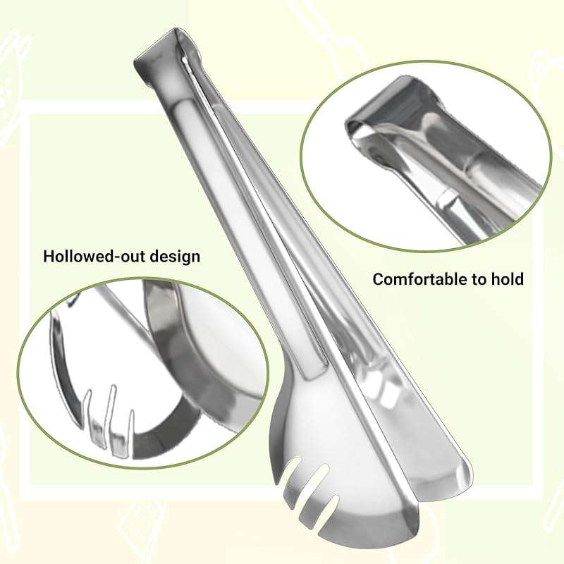 TANEMUDO 30 Pcs Stainless Steel Serving Utensils Set,With Large Spoons, Slotted Spoons, Forks, Soup Ladle, Pie Server, and Tongs for Home Buffet Party Supplies(Silver) - Image 4