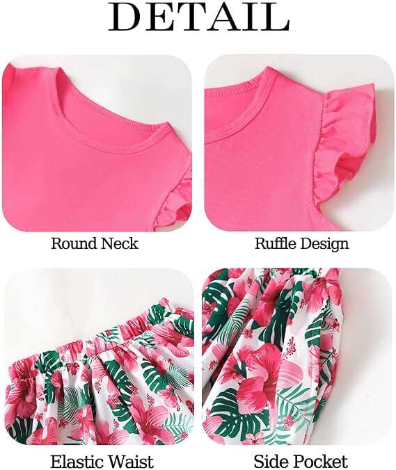 YOURUIKEY Tween Girl Summer Outfits Kid Clothes Cap Sleeve T-Shirt Wide Leg Hawaiian Beach Shorts Holiday Clothing Set 8-12 - Image 4