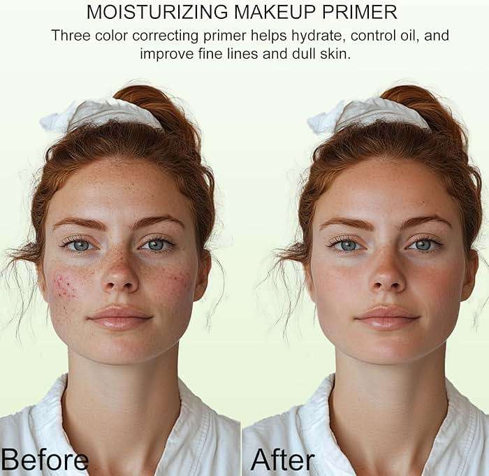 3 In 1Primer for Face Before Makeup,Sunscreen Isolation Cream, SPF 50, One Step Color Corrector Face Primer, Blurs Imperfections Oil Control & Moisturizing Skin Tone Correcting,Radiance Skin - Image 4