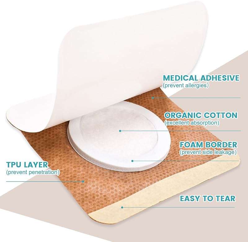 36Pcs Castor Oil Pack Wrap, Organic Cotton Castor Oil Patches for Belly Button, Disposable Self-Adhesive Pads, Portable Anti Leakage No Wash Kit - Image 4