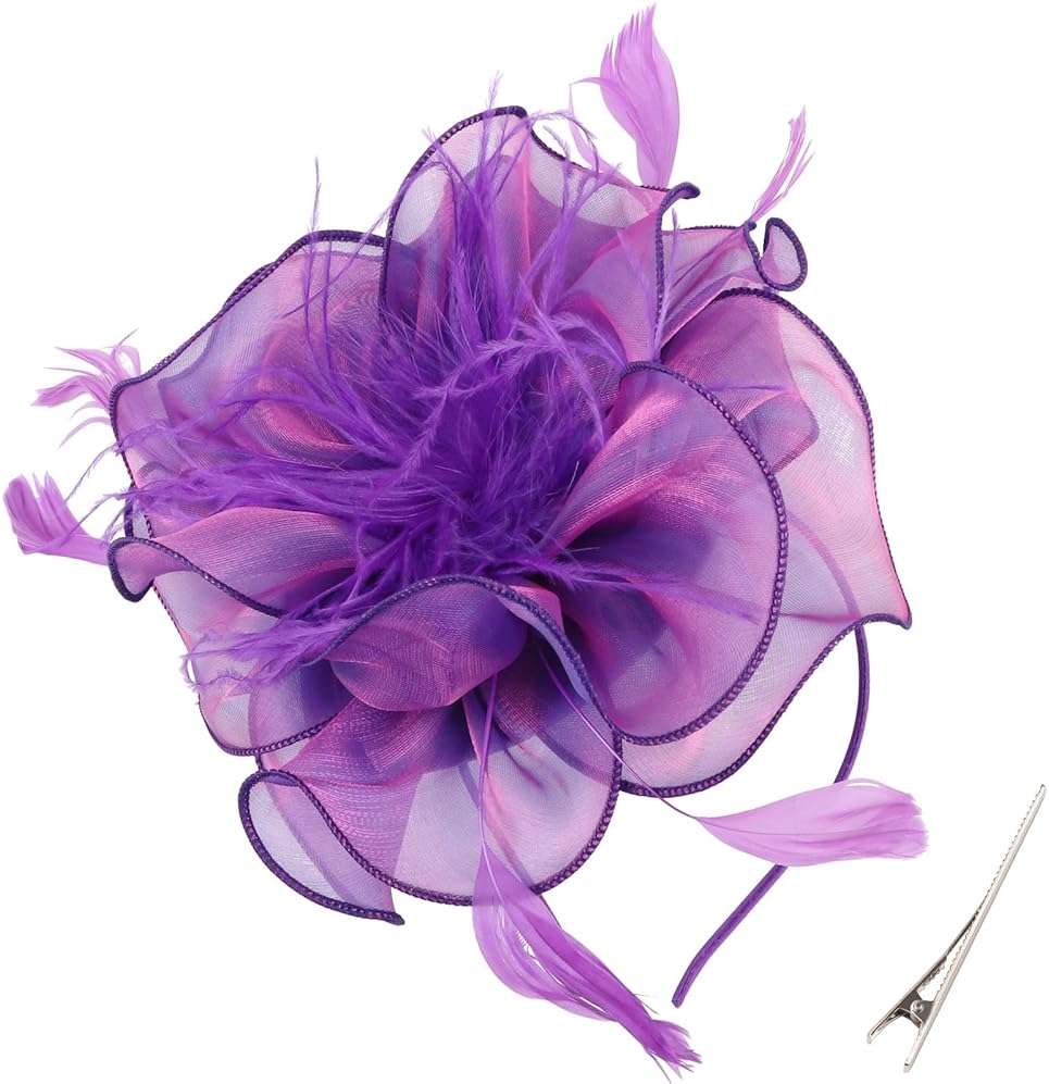 AQOKKA Women Fascinators Hats Flower Fascinators with Headband and Clip Tea Party Headwear for Women and Girls - Image 1
