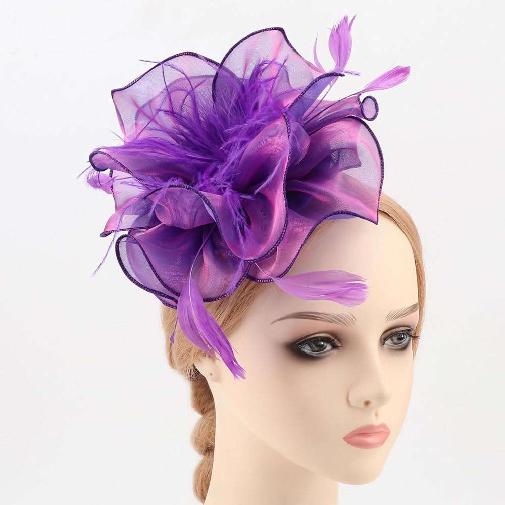 AQOKKA Women Fascinators Hats Flower Fascinators with Headband and Clip Tea Party Headwear for Women and Girls - Image 2