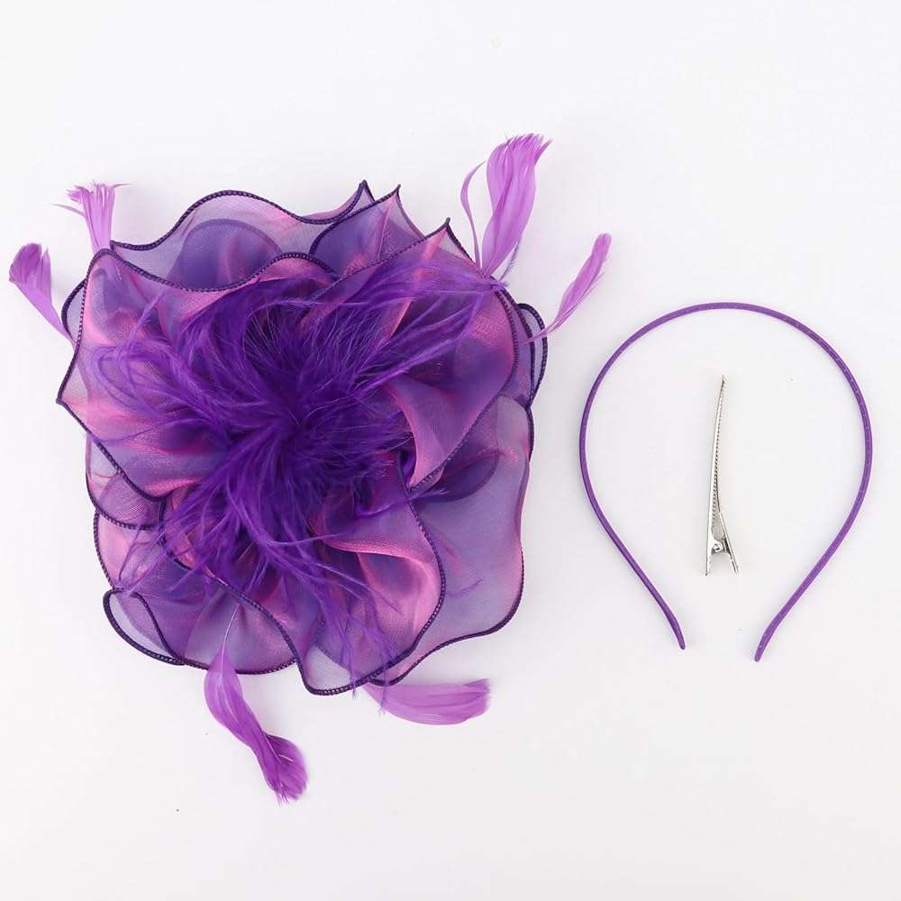AQOKKA Women Fascinators Hats Flower Fascinators with Headband and Clip Tea Party Headwear for Women and Girls - Image 6