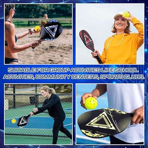WinnerWhy 8 Pcs Paddles Set Compatible with Pickleball Wood Rackets Compatible with Pickleball 2 Carry Bags Lightweight Racquet with Ergonomic Grip for Players of All Levels Men Women - Image 6