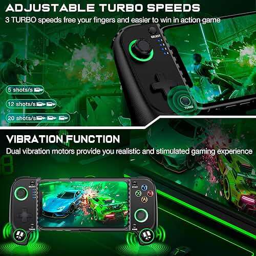Wireless Phone Controller for iPhone/Android No Deadzone, Mobile Gaming Controller Support Xbox Game Pass, Steam Link, GeForce Now, Call of Duty, Roblox, Cloud Gamepad for iOS with Dynamic LED Lights - Image 4