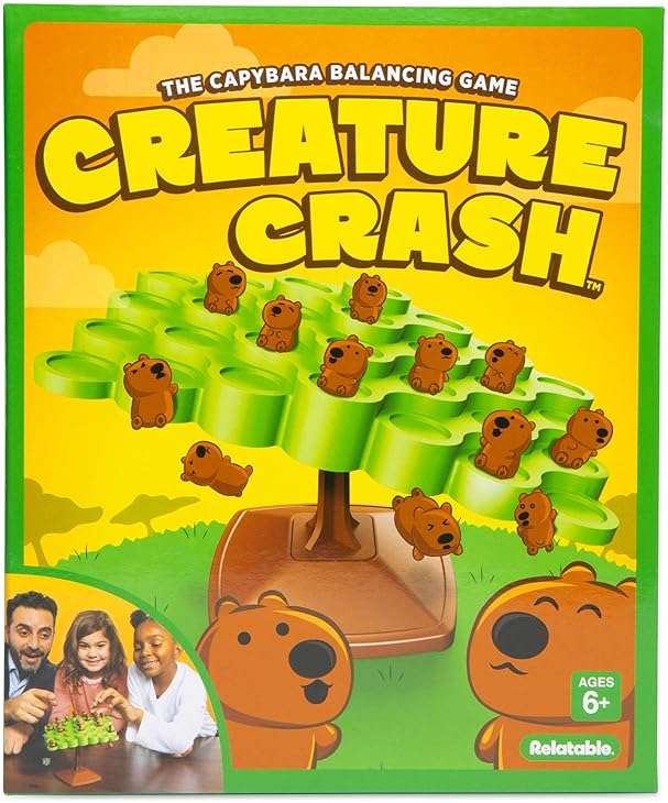 Creature Crash by Relatable, The Capybara Balancing Game, Great Kids Games and Family Game Night Essentials, Includes 49 Capybaras, 1 Balancing Board, 1 Pillar Base, 1 Die, and Instructions - Image 7