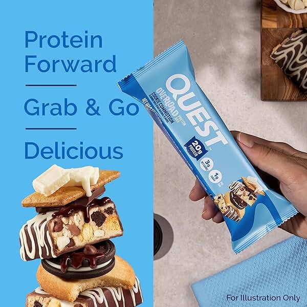 Quest Nutrition Overload Protein Bars, Cookie Commotion, 20g Protein, 1g Sugar, 3g Net Carbs, Gluten Free, 12 Count - Image 3