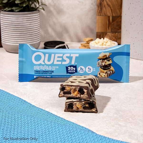 Quest Nutrition Overload Protein Bars, Cookie Commotion, 20g Protein, 1g Sugar, 3g Net Carbs, Gluten Free, 12 Count - Image 4