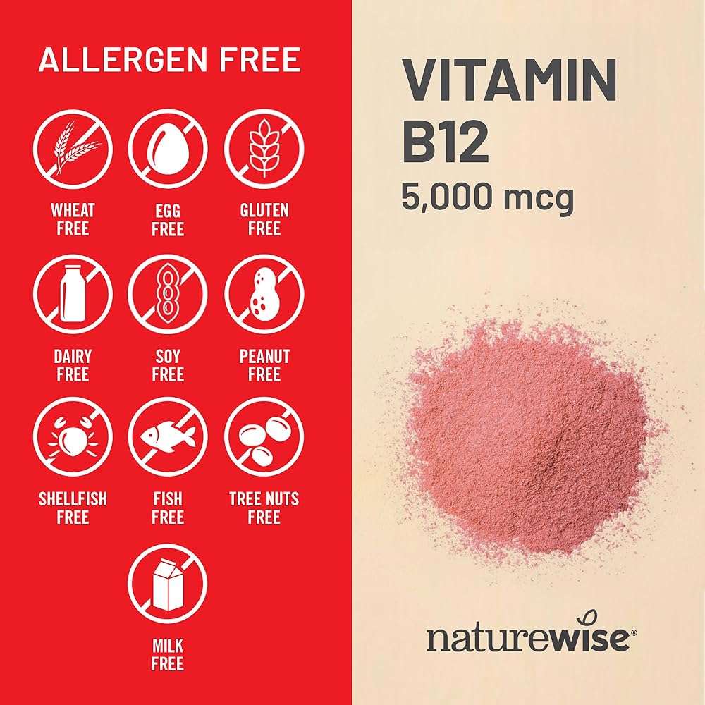 NatureWise Vitamin B12 5000 mcg - Extra Strength - Supplement for Supporting Energy Levels, Mental Clarity, Nervous System Health - Easy-to-Swallow, Soy and Gluten-Free, Non-GMO - 60 Softgels - Image 7