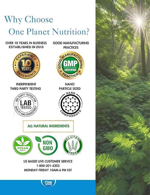 One Planet Nutrition Nano Curcumin Plus 500 mg Veggie Capsules (240 Servings), Nano Curcumin with Boswellia for High Absorption, Supports Joint and Immune Health, Non-GMO, Vegan, Gluten-Free - Image 5