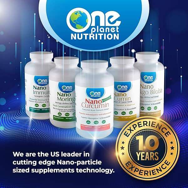 One Planet Nutrition Nano Curcumin Plus 500 mg Veggie Capsules (240 Servings), Nano Curcumin with Boswellia for High Absorption, Supports Joint and Immune Health, Non-GMO, Vegan, Gluten-Free - Image 6