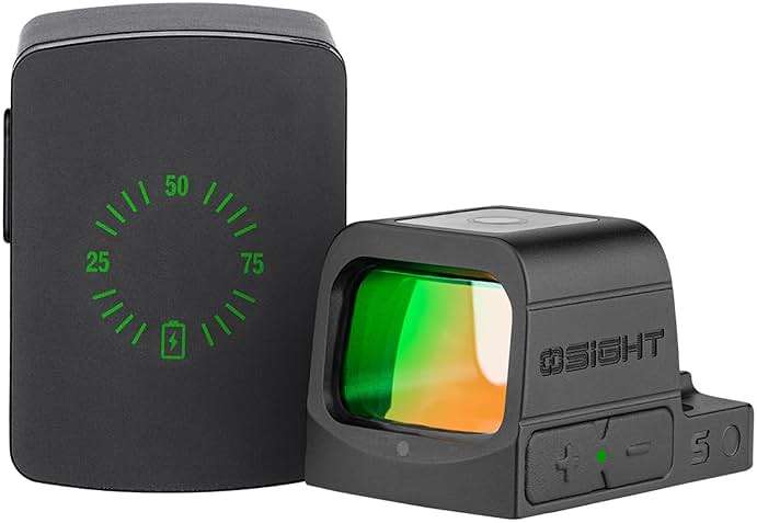 OSIGHT S Multi-Reticle Micro Enclosed Sight with Charging Cover, 2 MOA Dot & 32 MOA Circle for RMSc Footprint, Parallax-Free Durable Reflex Sights (Red Dot) - Image 1