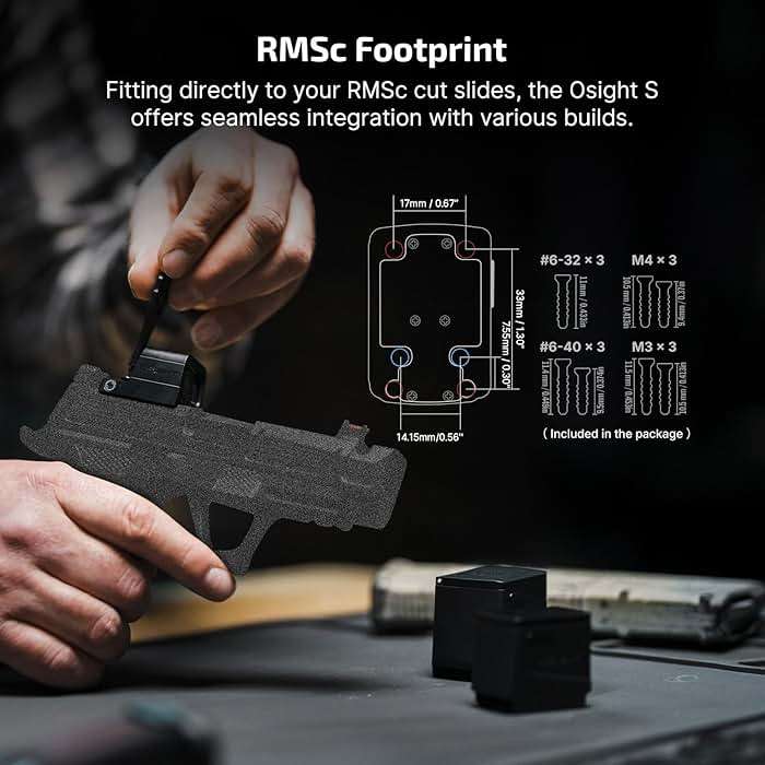 OSIGHT S Multi-Reticle Micro Enclosed Sight with Charging Cover, 2 MOA Dot & 32 MOA Circle for RMSc Footprint, Parallax-Free Durable Reflex Sights (Red Dot) - Image 5