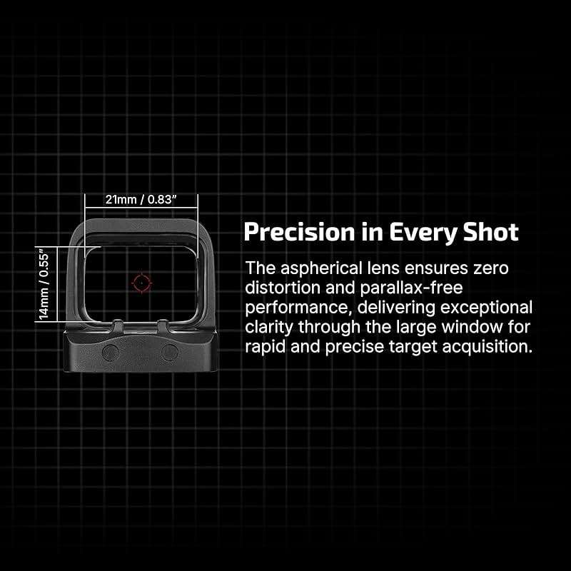 OSIGHT S Multi-Reticle Micro Enclosed Sight with Charging Cover, 2 MOA Dot & 32 MOA Circle for RMSc Footprint, Parallax-Free Durable Reflex Sights (Red Dot) - Image 6