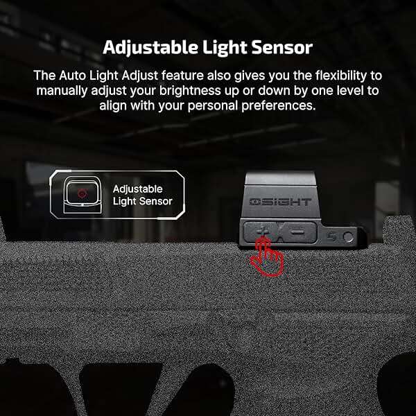 OSIGHT S Multi-Reticle Micro Enclosed Sight with Charging Cover, 2 MOA Dot & 32 MOA Circle for RMSc Footprint, Parallax-Free Durable Reflex Sights (Red Dot) - Image 9