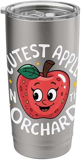Cutest Apple In The Orchard Adorable Face Fun Joy Smiles Stainless Steel Insulated Tumbler - Image 1