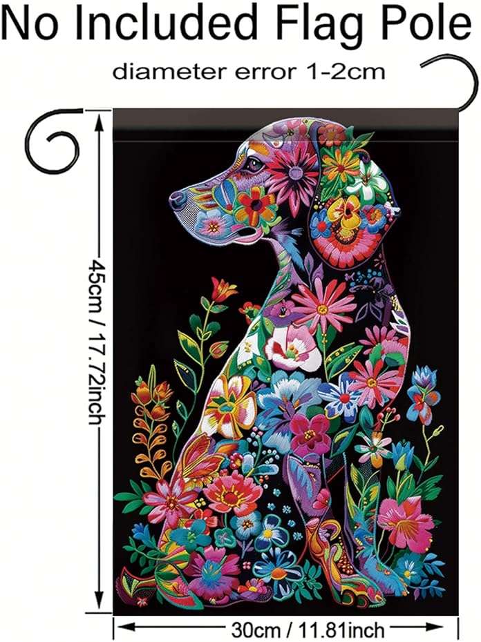 Welcome Spring Summer Golden Garden Flag 12x18 Double Sided Retriever Colorful Dog Garden Flag Floral Flower Garden Yard House Flags Outside Outdoor Summer Porch Lawn Decoration - Image 3
