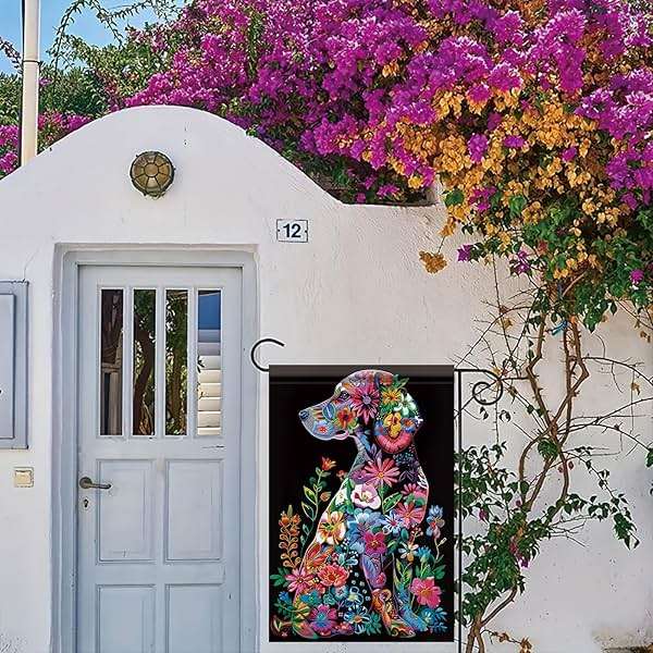 Welcome Spring Summer Golden Garden Flag 12x18 Double Sided Retriever Colorful Dog Garden Flag Floral Flower Garden Yard House Flags Outside Outdoor Summer Porch Lawn Decoration - Image 6