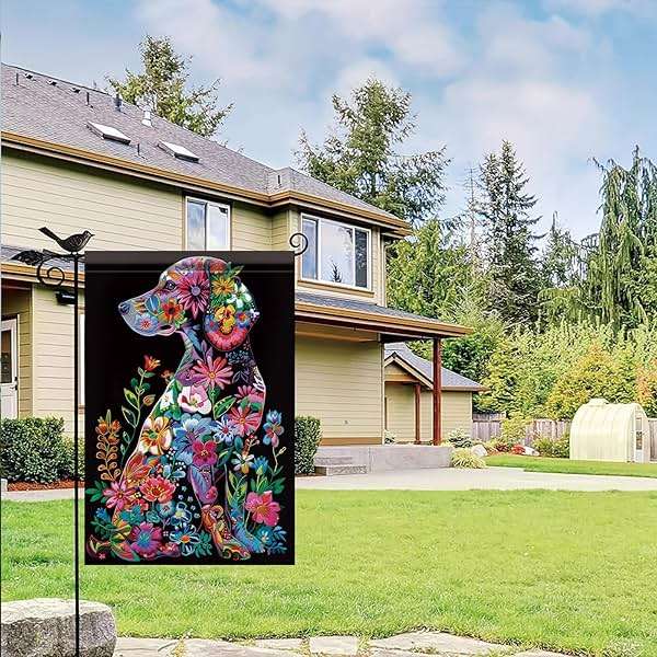 Welcome Spring Summer Golden Garden Flag 12x18 Double Sided Retriever Colorful Dog Garden Flag Floral Flower Garden Yard House Flags Outside Outdoor Summer Porch Lawn Decoration - Image 7