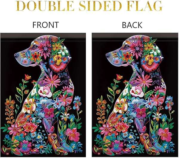 Welcome Spring Summer Golden Garden Flag 12x18 Double Sided Retriever Colorful Dog Garden Flag Floral Flower Garden Yard House Flags Outside Outdoor Summer Porch Lawn Decoration - Image 8