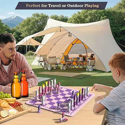 Cartoon Chess Set for Kids: JORMONY 11.8" Pink Chess Board Themed Chess Kids Chess Sets for Beginners No Stress Chess Wooden Board Games Educational Toy Boys Girls for Family School - Image 2