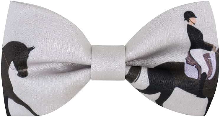 CHEIVEMENG Men's Horse Race Bow Tie Satin Silk Pre-tied Solid Horse Racing Bow Ties for Men with Gift Box - Image 1