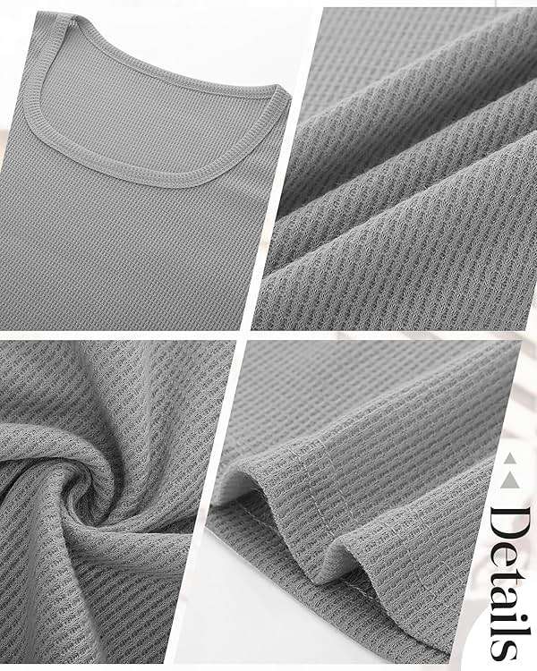 Riyiper 3 Pack Women's Waffle Knit Tank Tops, Scoop Neck Sleeveless Shirts Flowy Loose Beach Tops 2026 Summer Trendy - Image 7