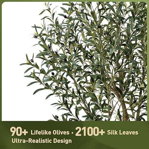 Verinatural Olive Tree Artificial Indoor 6ft - Large Fake Plants - Realistic Faux Olive Tree in Pot - Tall Artificial Plants for Home, Patio, Living Room, Office Decor,VN138 - Image 2