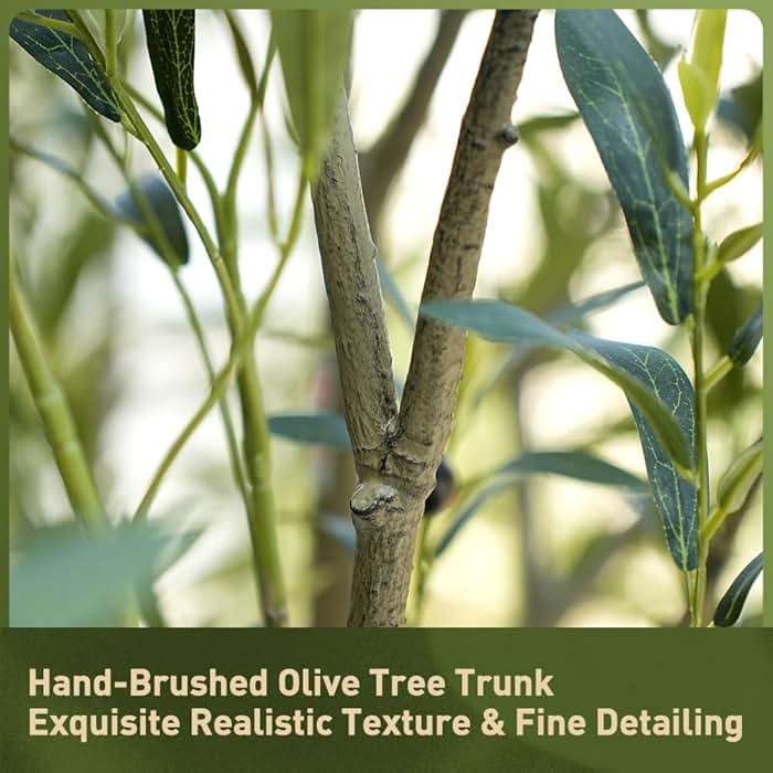 Verinatural Olive Tree Artificial Indoor 6ft - Large Fake Plants - Realistic Faux Olive Tree in Pot - Tall Artificial Plants for Home, Patio, Living Room, Office Decor,VN138 - Image 4