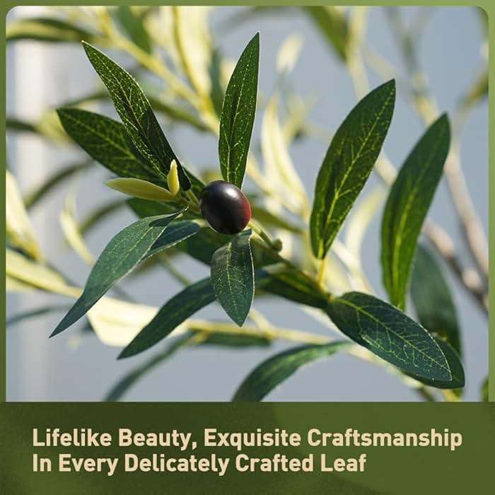 Verinatural Olive Tree Artificial Indoor 6ft - Large Fake Plants - Realistic Faux Olive Tree in Pot - Tall Artificial Plants for Home, Patio, Living Room, Office Decor,VN138 - Image 9