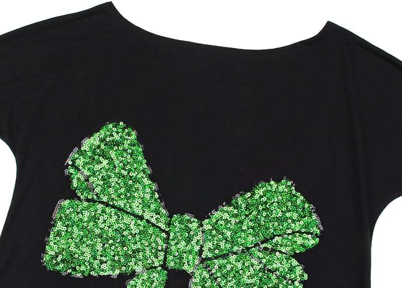 PESION Womens Off The Shoulder Tops Sexy Shiny Metallic Shirts Long Sleeves Fashion Graphic T-Shirts Blouses - Image 3
