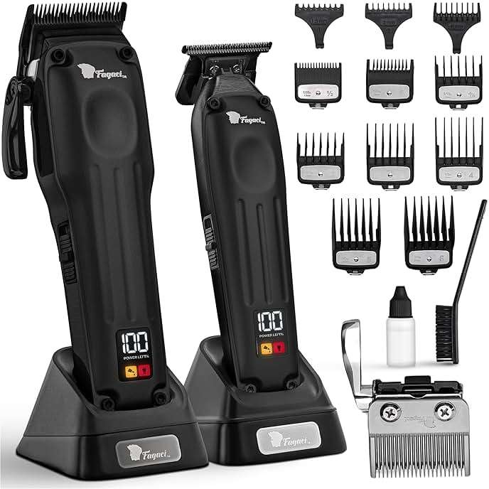 Fagaci Professional Hair Clippers for Men with Superior Precision, Brushless Motor Barber Clippers and Trimmers Set, 5X Longer Sharpness Hair Cutting Kit, Mens Haircut Cordless Clipper for Barber - Image 1