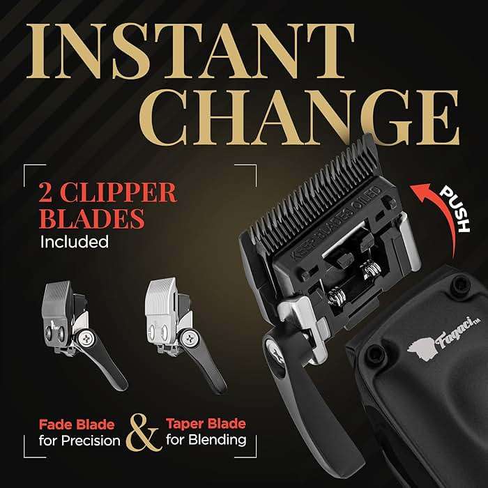 Fagaci Professional Hair Clippers for Men with Superior Precision, Brushless Motor Barber Clippers and Trimmers Set, 5X Longer Sharpness Hair Cutting Kit, Mens Haircut Cordless Clipper for Barber - Image 3