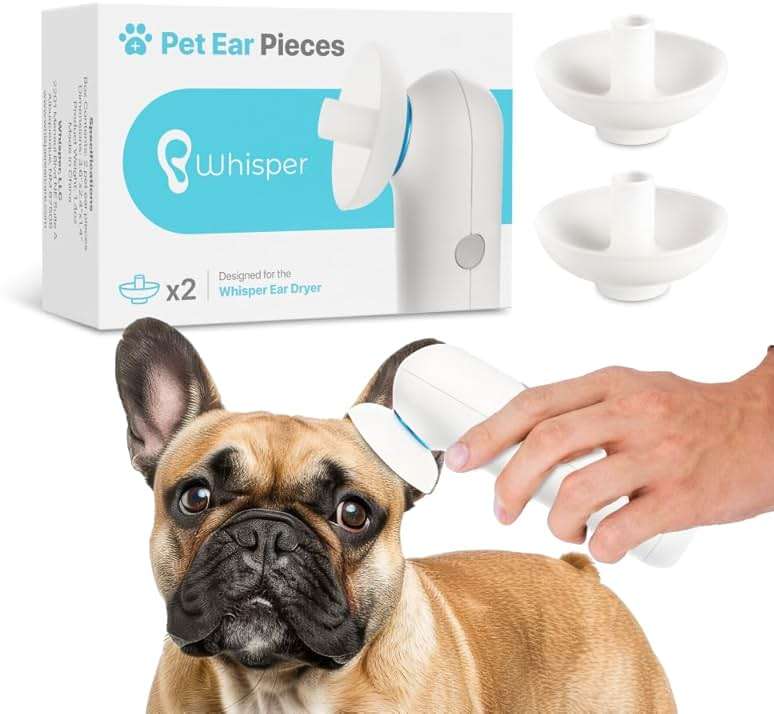 Whisper Pet Ear Pieces Ear Dryer | Remove Water, Dog Ear Infection Treatment, Dog Ear Cleaner, Alternative to Dog Ear Wipes | Dog Yeast Infection Treatment for Dogs | Zymox Ear Solution for Dogs - Image 1