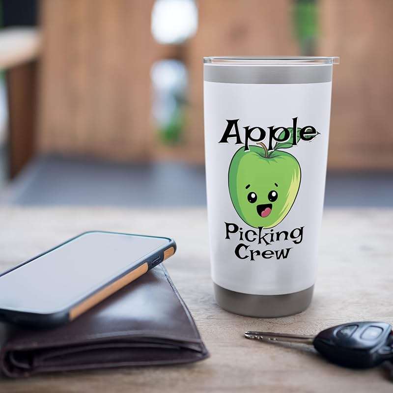 Cute Fall Autumn Orchard Matching Family Apple Picking Crew Stainless Steel Insulated Tumbler - Image 7