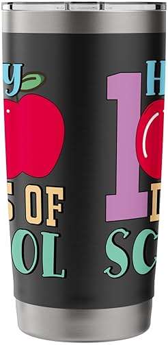 Happy 100 Days Of School Apple Celebration Stainless Steel Insulated Tumbler - Image 3