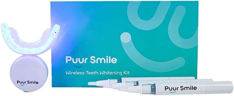 Puur Smile Teeth Whitening Kit – LED Light & Whitening Gel with Remineralization Syringes – Professional-Grade Whitening for Sensitive Teeth – Removes Stains from Coffee, Wine, & Smoking - Image 1