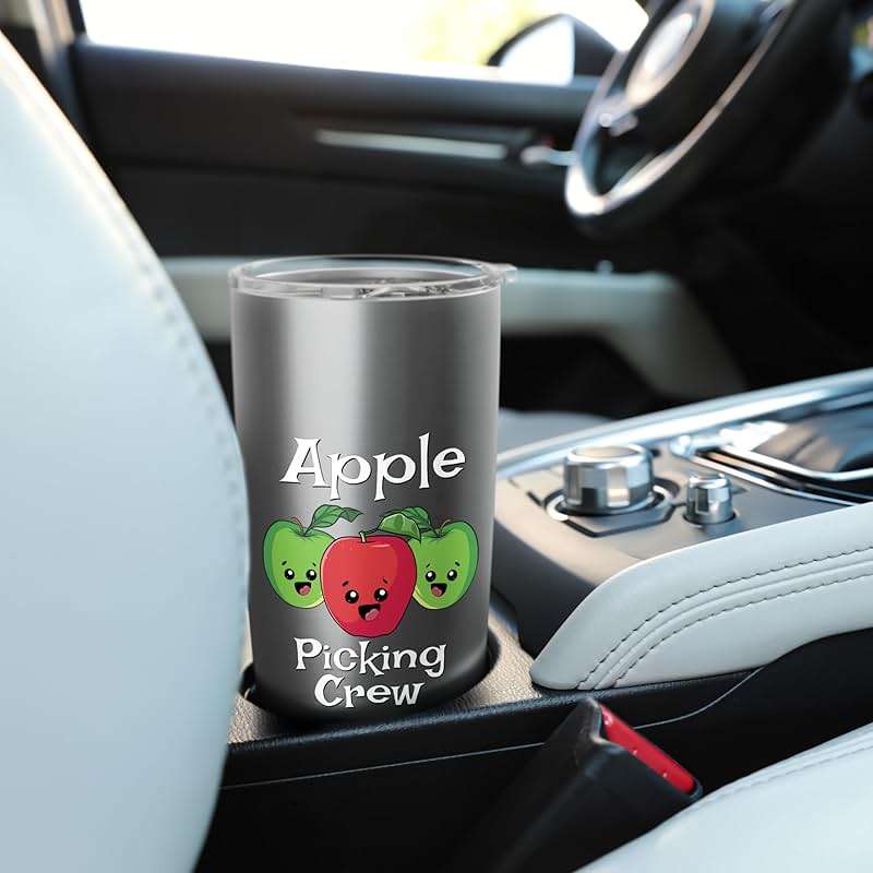 Cute Fall Autumn Orchard Matching Family Apple Picking Crew Stainless Steel Insulated Tumbler - Image 2