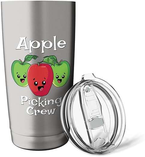 Cute Fall Autumn Orchard Matching Family Apple Picking Crew Stainless Steel Insulated Tumbler - Image 6