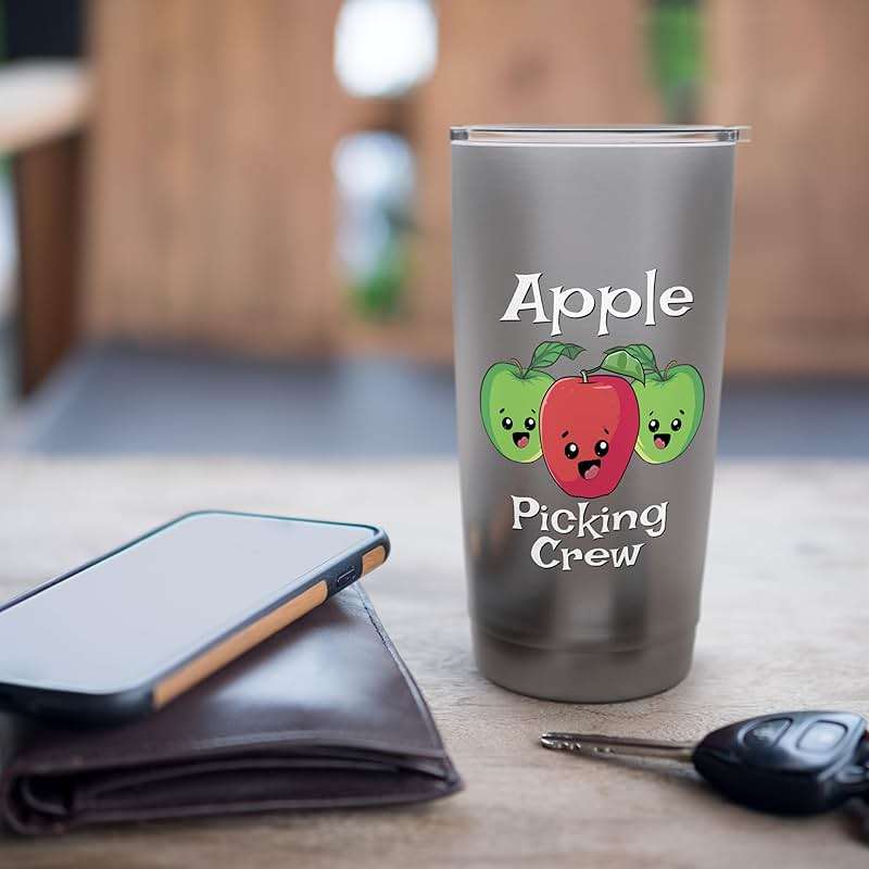 Cute Fall Autumn Orchard Matching Family Apple Picking Crew Stainless Steel Insulated Tumbler - Image 7