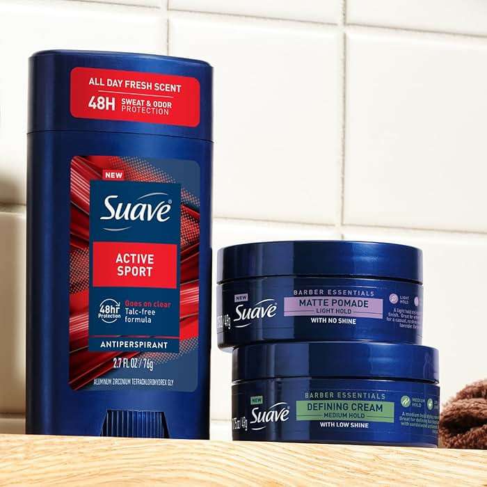 Suave Men’s Body Wash, Active Sport + Antiperspirant Deodorant for Men, Active Sport, Bergamot & Wood, 48H Sweat & Odor Protection (2 Piece Set) - Image 7
